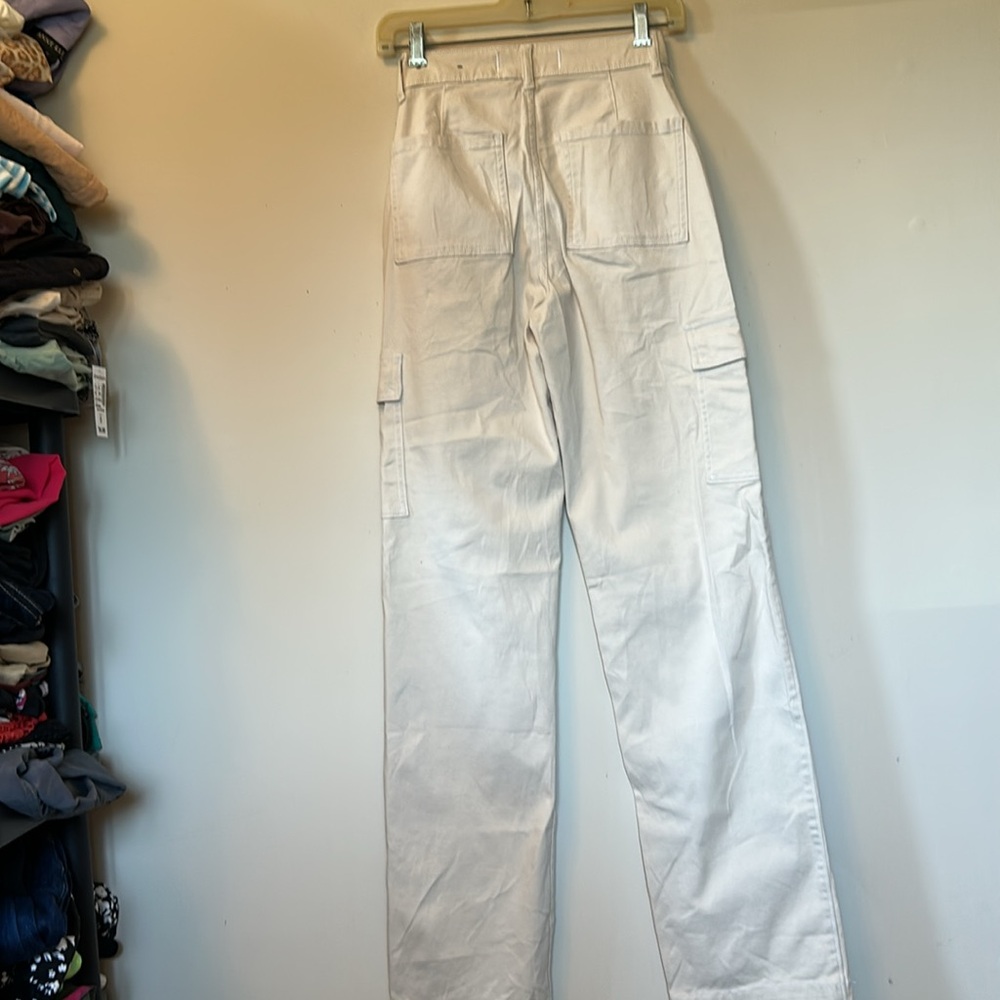 Hollister cargo pant relaxed fit cotton blend ultra high rise dad pant size 00L - Picture 6 of 6